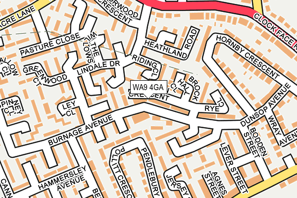 WA9 4GA map - OS OpenMap – Local (Ordnance Survey) WA9 4GA map - OS OpenMap – Local (Ordnance Survey)