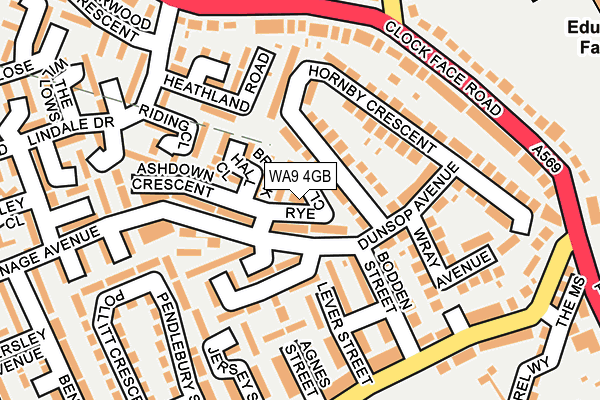 WA9 4GB map - OS OpenMap – Local (Ordnance Survey) WA9 4GB map - OS OpenMap – Local (Ordnance Survey)