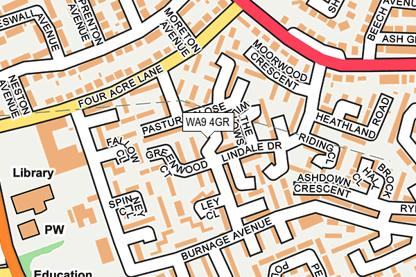 WA9 4GR map - OS OpenMap – Local (Ordnance Survey) WA9 4GR map - OS OpenMap – Local (Ordnance Survey)