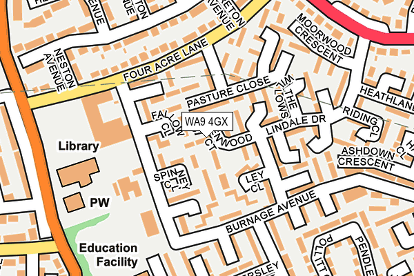 WA9 4GX map - OS OpenMap – Local (Ordnance Survey) WA9 4GX map - OS OpenMap – Local (Ordnance Survey)