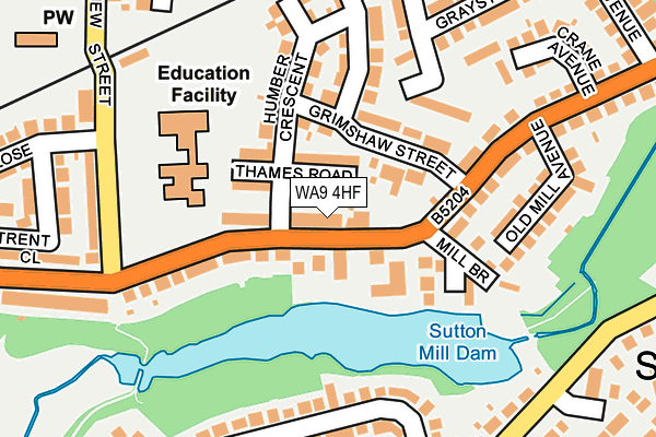 WA9 4HF map - OS OpenMap – Local (Ordnance Survey) WA9 4HF map - OS OpenMap – Local (Ordnance Survey)