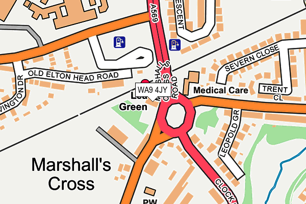WA9 4JY map - OS OpenMap – Local (Ordnance Survey) WA9 4JY map - OS OpenMap – Local (Ordnance Survey)