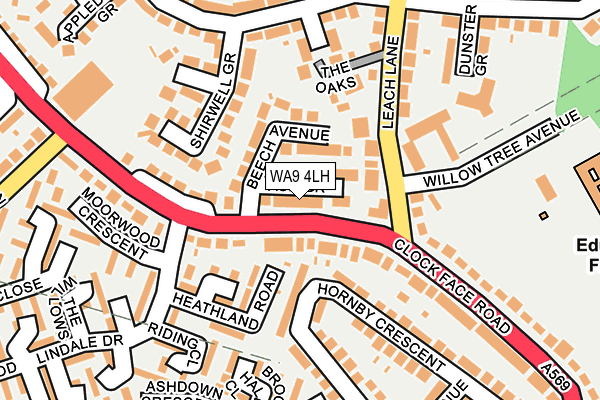 WA9 4LH map - OS OpenMap – Local (Ordnance Survey) WA9 4LH map - OS OpenMap – Local (Ordnance Survey)