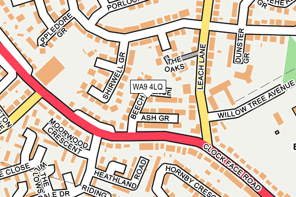 WA9 4LQ map - OS OpenMap – Local (Ordnance Survey) WA9 4LQ map - OS OpenMap – Local (Ordnance Survey)
