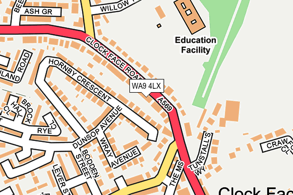 WA9 4LX map - OS OpenMap – Local (Ordnance Survey) WA9 4LX map - OS OpenMap – Local (Ordnance Survey)