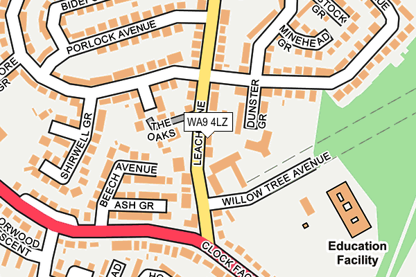 WA9 4LZ map - OS OpenMap – Local (Ordnance Survey) WA9 4LZ map - OS OpenMap – Local (Ordnance Survey)