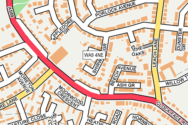 WA9 4NE map - OS OpenMap – Local (Ordnance Survey) WA9 4NE map - OS OpenMap – Local (Ordnance Survey)