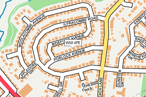 WA9 4PE map - OS OpenMap – Local (Ordnance Survey) WA9 4PE map - OS OpenMap – Local (Ordnance Survey)