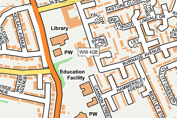 WA9 4QB map - OS OpenMap – Local (Ordnance Survey) WA9 4QB map - OS OpenMap – Local (Ordnance Survey)