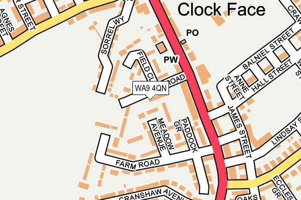 WA9 4QN map - OS OpenMap – Local (Ordnance Survey) WA9 4QN map - OS OpenMap – Local (Ordnance Survey)