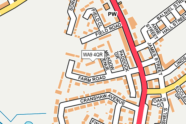 WA9 4QR map - OS OpenMap – Local (Ordnance Survey) WA9 4QR map - OS OpenMap – Local (Ordnance Survey)