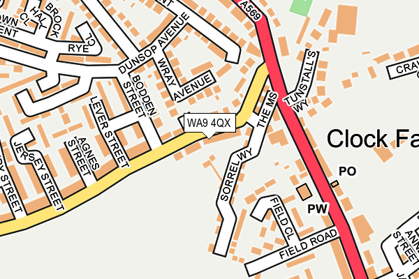 WA9 4QX map - OS OpenMap – Local (Ordnance Survey) WA9 4QX map - OS OpenMap – Local (Ordnance Survey)