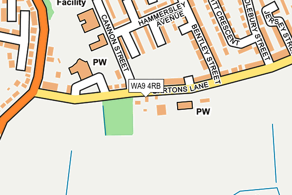 WA9 4RB map - OS OpenMap – Local (Ordnance Survey) WA9 4RB map - OS OpenMap – Local (Ordnance Survey)