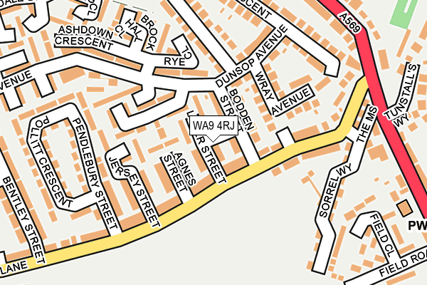 WA9 4RJ map - OS OpenMap – Local (Ordnance Survey) WA9 4RJ map - OS OpenMap – Local (Ordnance Survey)