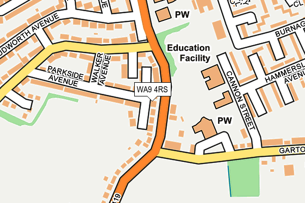 WA9 4RS map - OS OpenMap – Local (Ordnance Survey) WA9 4RS map - OS OpenMap – Local (Ordnance Survey)