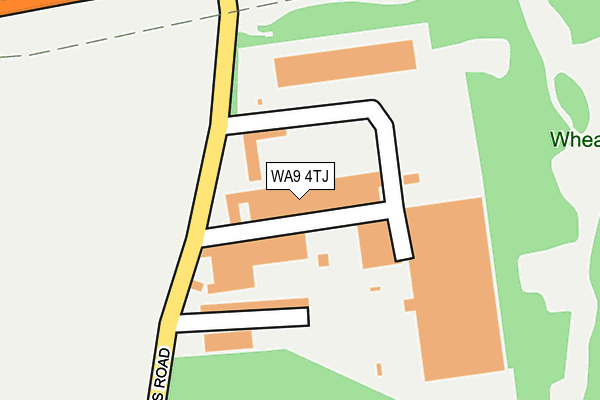 WA9 4TJ map - OS OpenMap – Local (Ordnance Survey) WA9 4TJ map - OS OpenMap – Local (Ordnance Survey)
