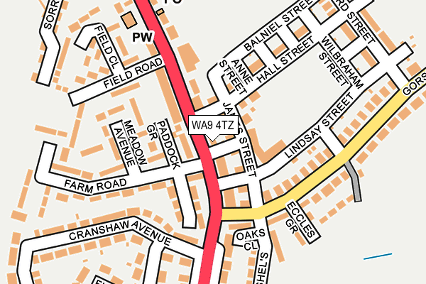 WA9 4TZ map - OS OpenMap – Local (Ordnance Survey) WA9 4TZ map - OS OpenMap – Local (Ordnance Survey)