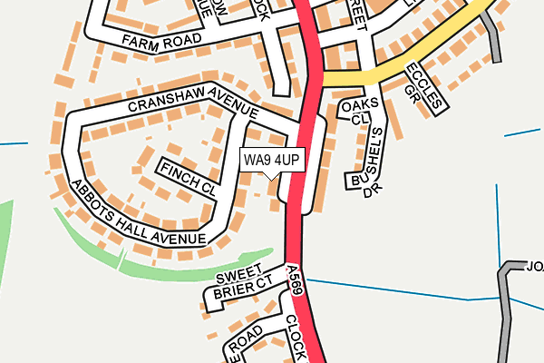 WA9 4UP map - OS OpenMap – Local (Ordnance Survey) WA9 4UP map - OS OpenMap – Local (Ordnance Survey)