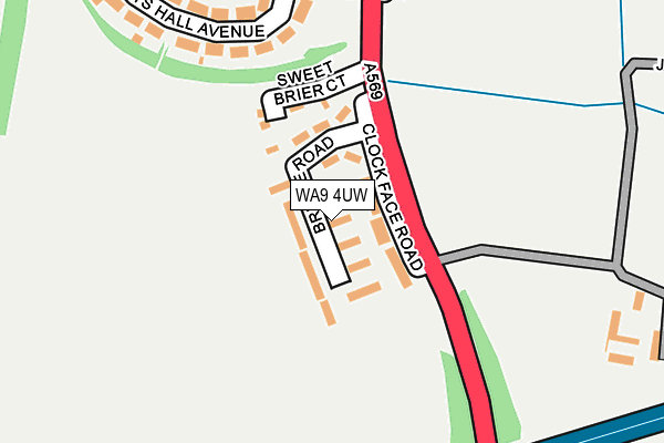 WA9 4UW map - OS OpenMap – Local (Ordnance Survey)