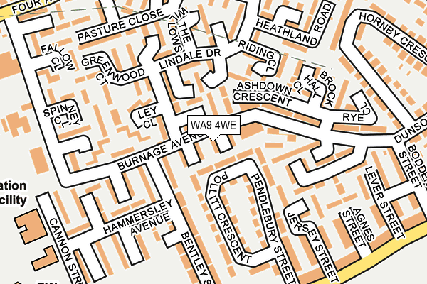 WA9 4WE map - OS OpenMap – Local (Ordnance Survey) WA9 4WE map - OS OpenMap – Local (Ordnance Survey)