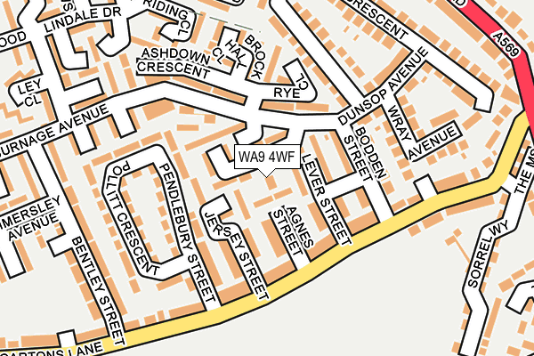 WA9 4WF map - OS OpenMap – Local (Ordnance Survey) WA9 4WF map - OS OpenMap – Local (Ordnance Survey)