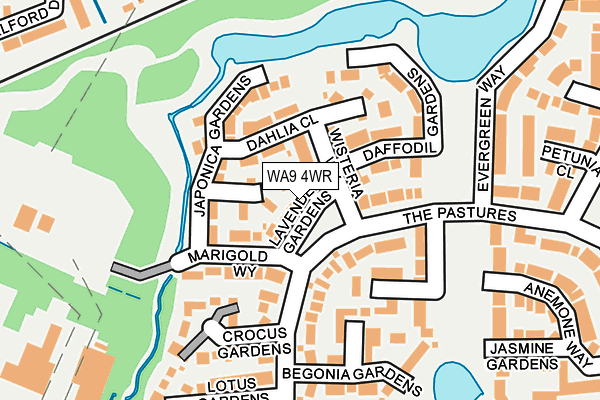 WA9 4WR map - OS OpenMap – Local (Ordnance Survey) WA9 4WR map - OS OpenMap – Local (Ordnance Survey)