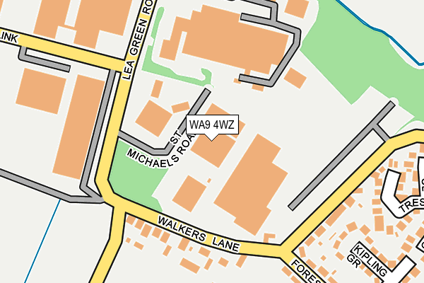 WA9 4WZ map - OS OpenMap – Local (Ordnance Survey) WA9 4WZ map - OS OpenMap – Local (Ordnance Survey)