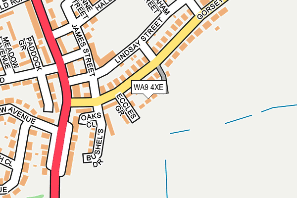 WA9 4XE map - OS OpenMap – Local (Ordnance Survey) WA9 4XE map - OS OpenMap – Local (Ordnance Survey)