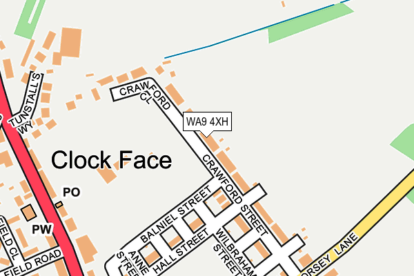 WA9 4XH map - OS OpenMap – Local (Ordnance Survey) WA9 4XH map - OS OpenMap – Local (Ordnance Survey)