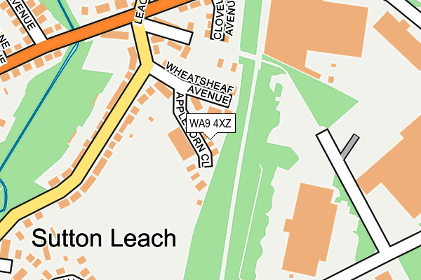 WA9 4XZ map - OS OpenMap – Local (Ordnance Survey) WA9 4XZ map - OS OpenMap – Local (Ordnance Survey)