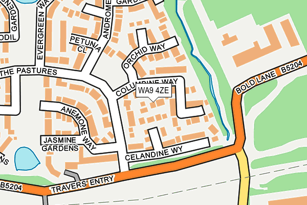 WA9 4ZE map - OS OpenMap – Local (Ordnance Survey) WA9 4ZE map - OS OpenMap – Local (Ordnance Survey)