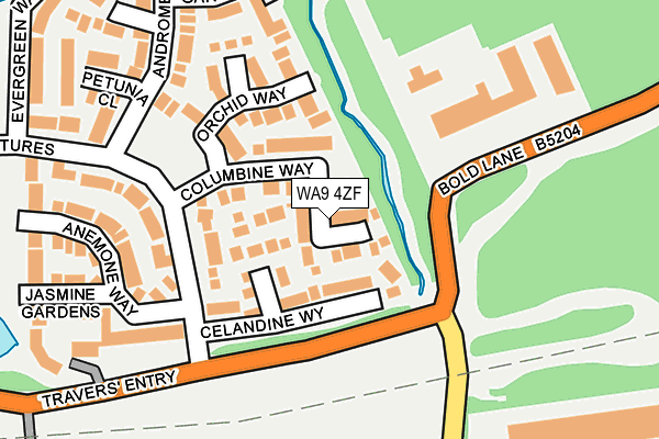 WA9 4ZF map - OS OpenMap – Local (Ordnance Survey) WA9 4ZF map - OS OpenMap – Local (Ordnance Survey)