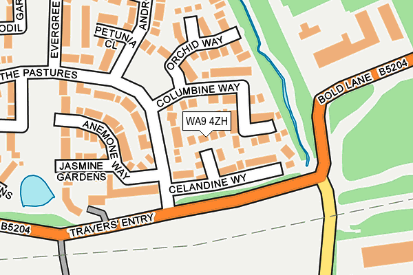 WA9 4ZH map - OS OpenMap – Local (Ordnance Survey) WA9 4ZH map - OS OpenMap – Local (Ordnance Survey)