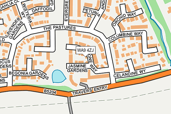 WA9 4ZJ map - OS OpenMap – Local (Ordnance Survey) WA9 4ZJ map - OS OpenMap – Local (Ordnance Survey)