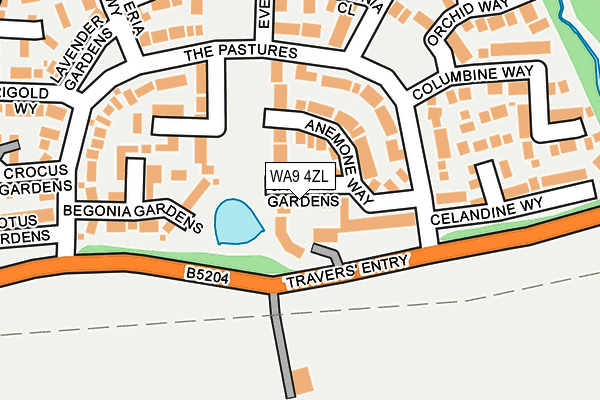 WA9 4ZL map - OS OpenMap – Local (Ordnance Survey) WA9 4ZL map - OS OpenMap – Local (Ordnance Survey)