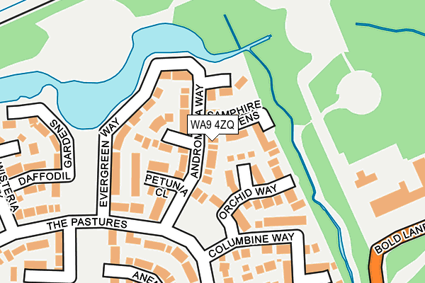 WA9 4ZQ map - OS OpenMap – Local (Ordnance Survey) WA9 4ZQ map - OS OpenMap – Local (Ordnance Survey)