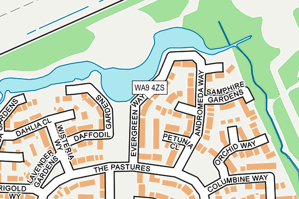 WA9 4ZS map - OS OpenMap – Local (Ordnance Survey) WA9 4ZS map - OS OpenMap – Local (Ordnance Survey)