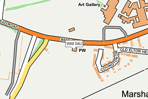 WA9 5AU map - OS OpenMap – Local (Ordnance Survey) WA9 5AU map - OS OpenMap – Local (Ordnance Survey)