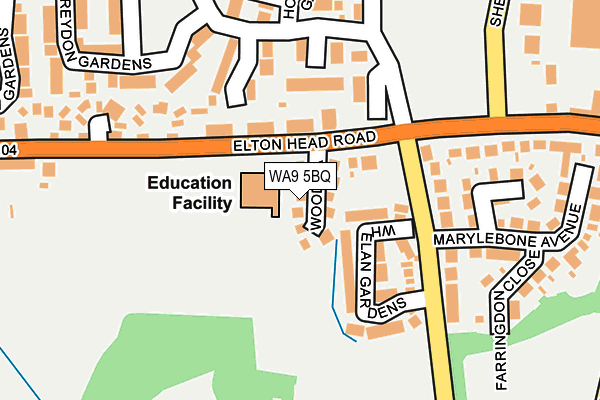 WA9 5BQ map - OS OpenMap – Local (Ordnance Survey) WA9 5BQ map - OS OpenMap – Local (Ordnance Survey)