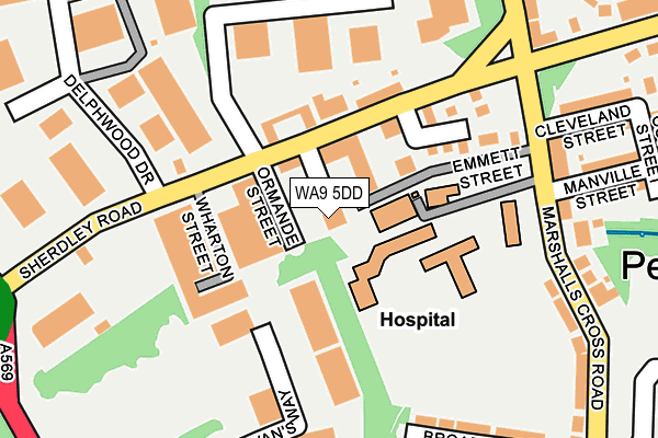 WA9 5DD map - OS OpenMap – Local (Ordnance Survey) WA9 5DD map - OS OpenMap – Local (Ordnance Survey)