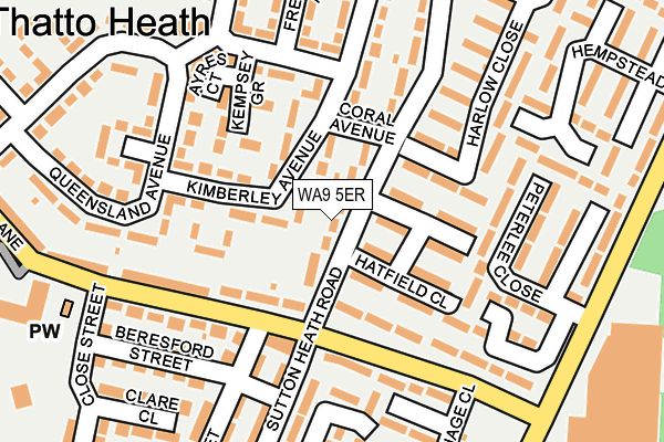 WA9 5ER map - OS OpenMap – Local (Ordnance Survey) WA9 5ER map - OS OpenMap – Local (Ordnance Survey)