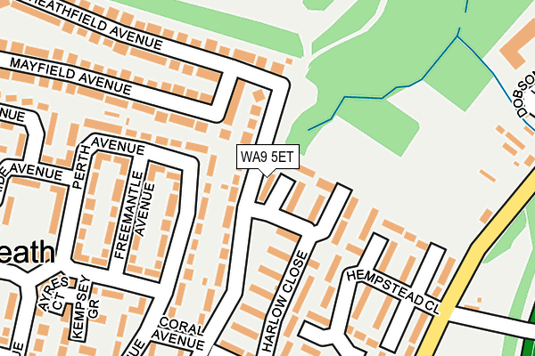WA9 5ET map - OS OpenMap – Local (Ordnance Survey) WA9 5ET map - OS OpenMap – Local (Ordnance Survey)