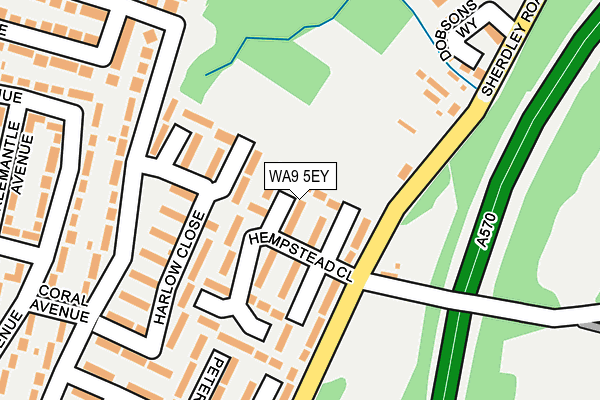 WA9 5EY map - OS OpenMap – Local (Ordnance Survey) WA9 5EY map - OS OpenMap – Local (Ordnance Survey)
