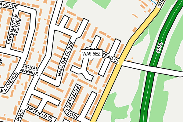 WA9 5EZ map - OS OpenMap – Local (Ordnance Survey) WA9 5EZ map - OS OpenMap – Local (Ordnance Survey)