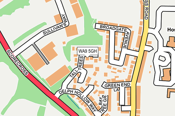 WA9 5GH map - OS OpenMap – Local (Ordnance Survey) WA9 5GH map - OS OpenMap – Local (Ordnance Survey)