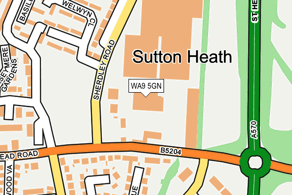 WA9 5GN map - OS OpenMap – Local (Ordnance Survey) WA9 5GN map - OS OpenMap – Local (Ordnance Survey)
