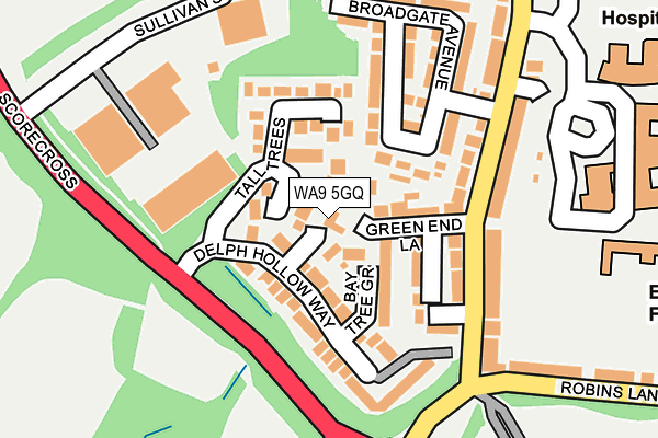WA9 5GQ map - OS OpenMap – Local (Ordnance Survey) WA9 5GQ map - OS OpenMap – Local (Ordnance Survey)