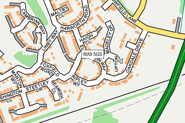 WA9 5GS map - OS OpenMap – Local (Ordnance Survey) WA9 5GS map - OS OpenMap – Local (Ordnance Survey)