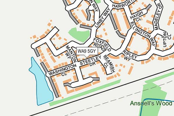 WA9 5GY map - OS OpenMap – Local (Ordnance Survey) WA9 5GY map - OS OpenMap – Local (Ordnance Survey)