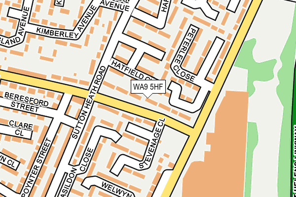 WA9 5HF map - OS OpenMap – Local (Ordnance Survey) WA9 5HF map - OS OpenMap – Local (Ordnance Survey)